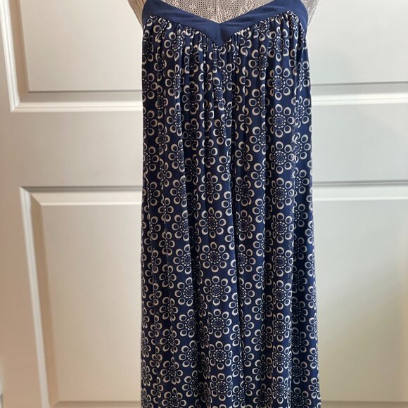 ADAM ADAM LIPPES 100% Silk Navy & White Designer Dress size S Orig.$345 NWT - Picture 2 of 12
